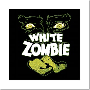 Pop White Retro Vintage Horror Movie. Posters and Art